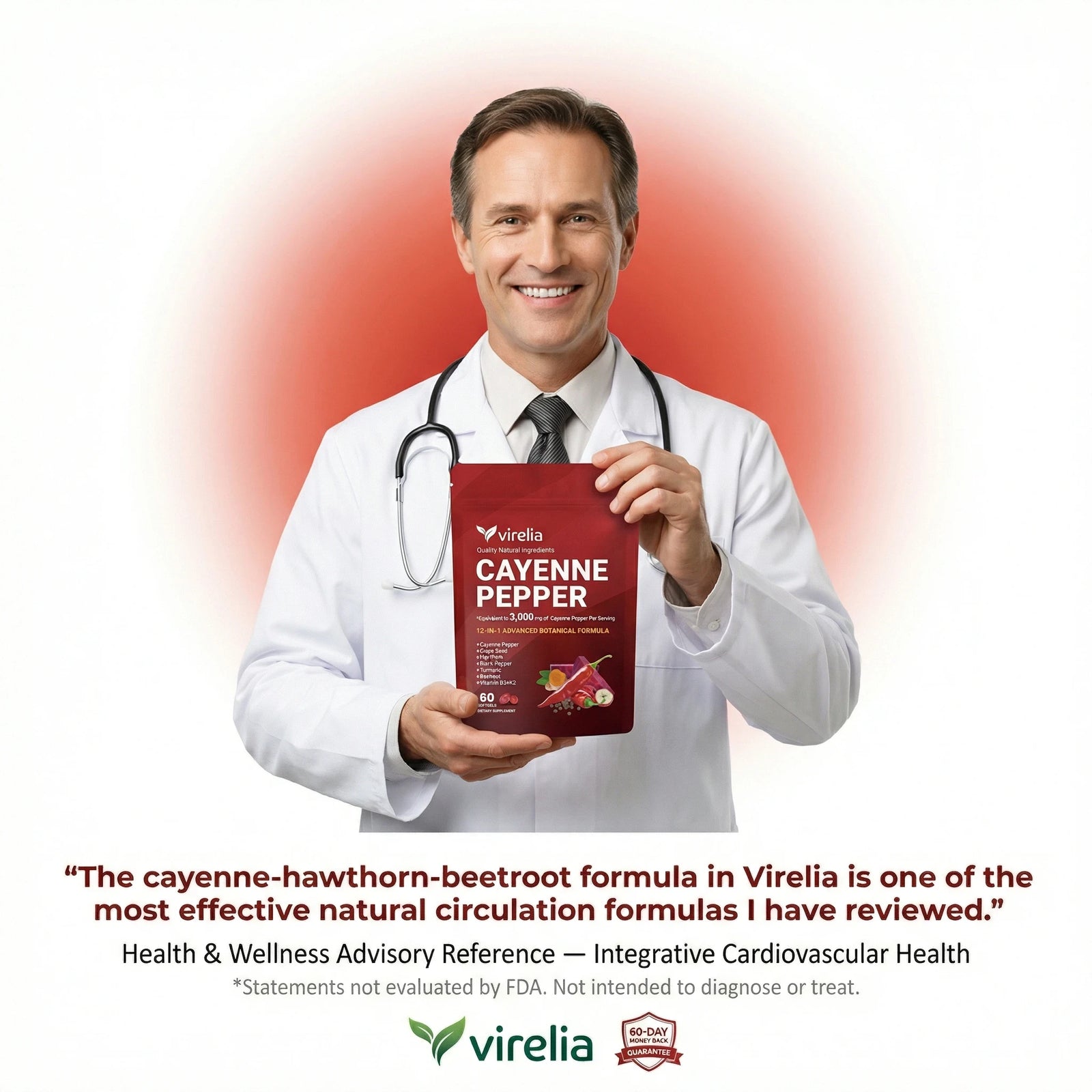 Expert-Recommended Wellness with Virelia™ Cayenne Pepper Softgels