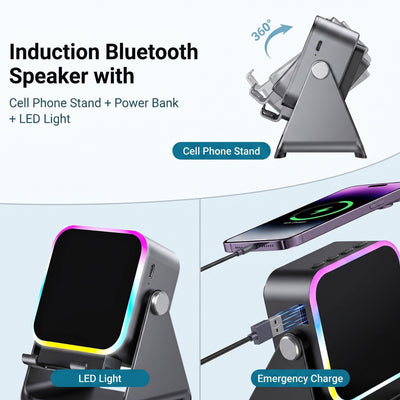 Flexivus AuraDock™ | 5-in-1 Foldable Bluetooth Speaker & Phone Stand