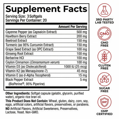 Virelia™ Cayenne Pepper Softgels (60 softgels)