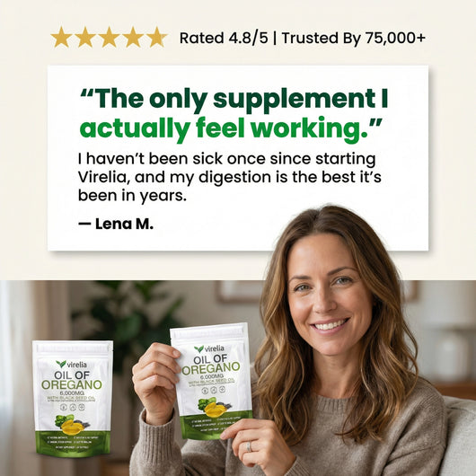 Virelia™ 2-in-1 Immune & Digestive Support - Oil of Oregano + Black Seed Oil with 165mg Carvacrol