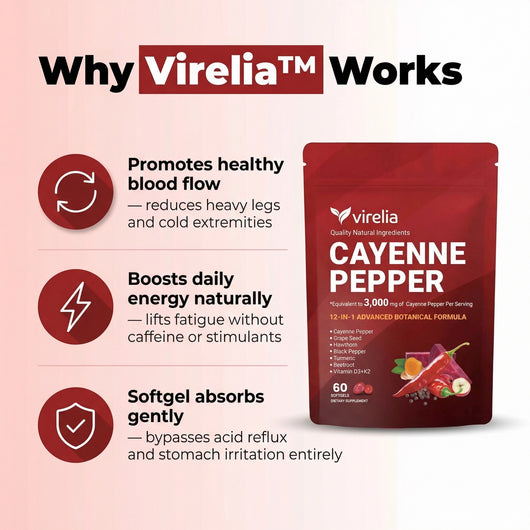 Virelia™ Cayenne Pepper Softgels (60 softgels)