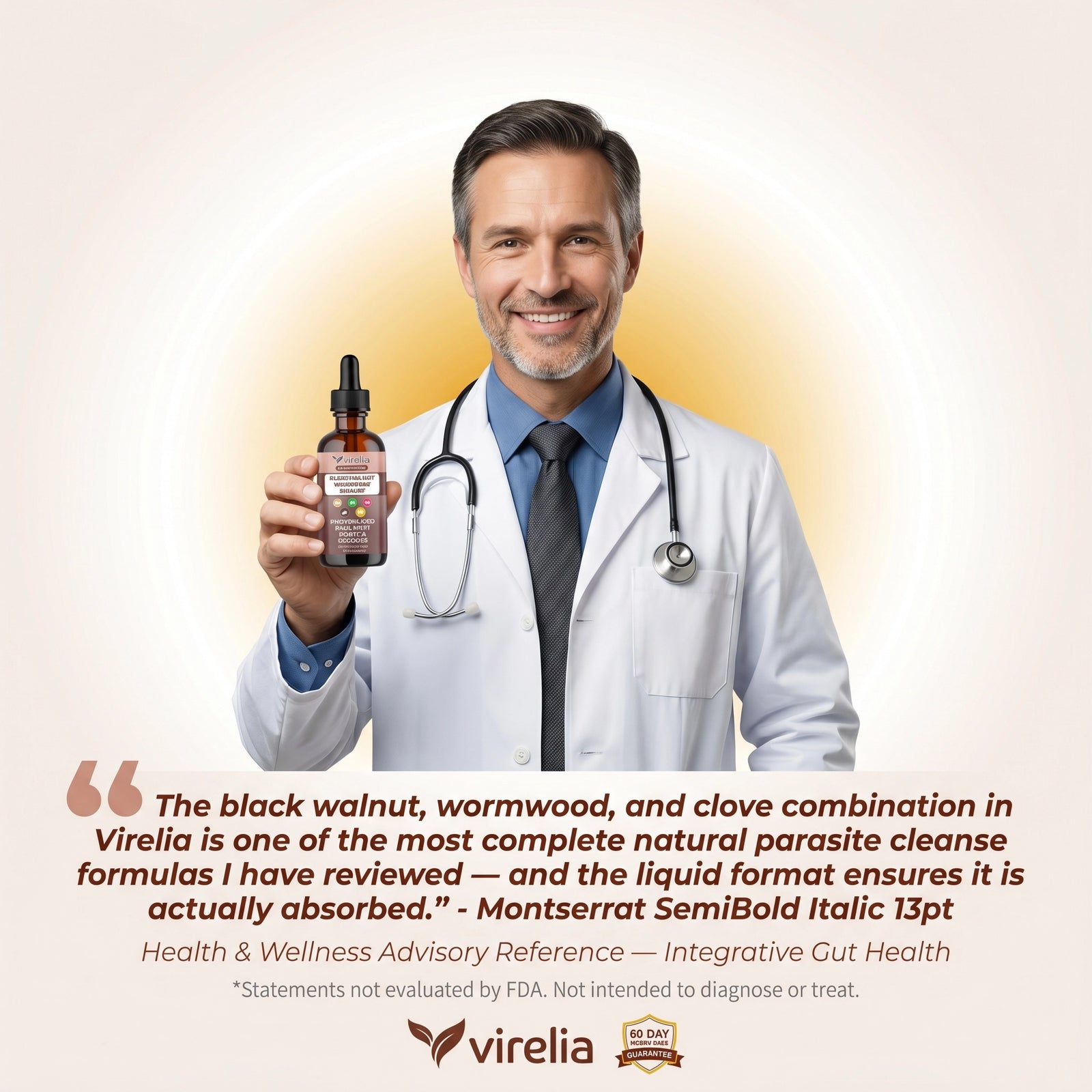 Expert-Recommended Gut Reset with Virelia™ Black Walnut Wormwood Parasite Cleanse